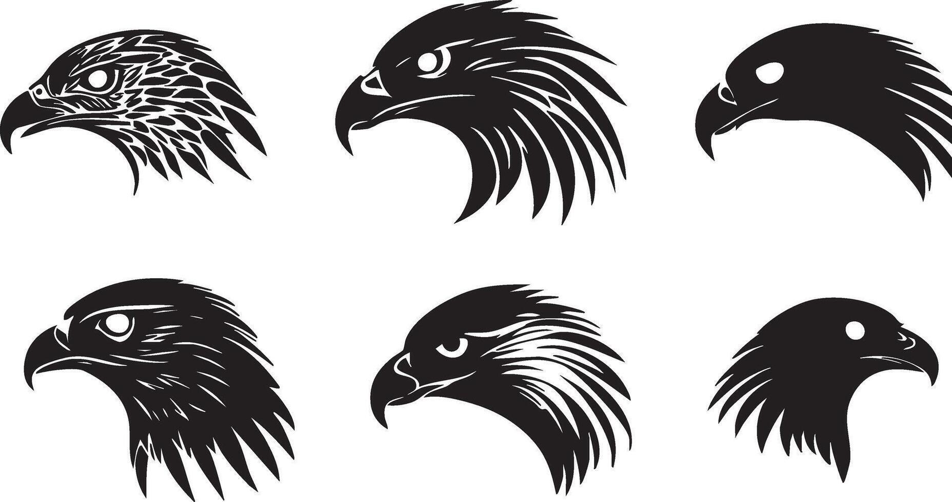 Flying Hawk Head for Majestic Wildlife Projects vector