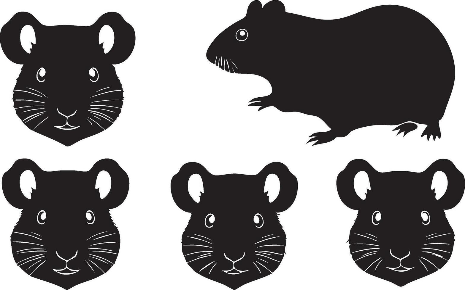 Tiny Hamster Head for Creative Animal Art vector