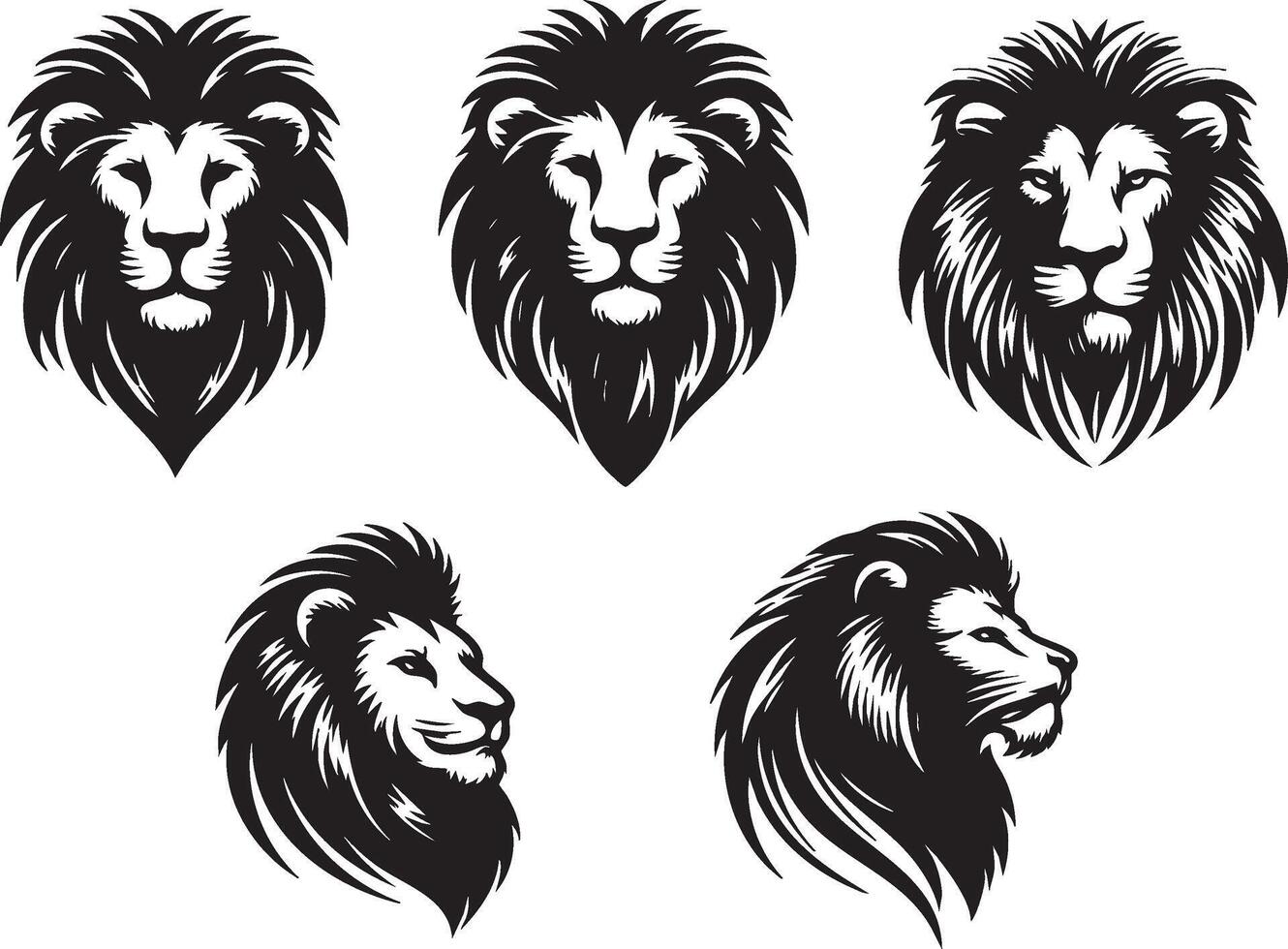 Majestic Lion Outline for Creative Wildlife Projects vector