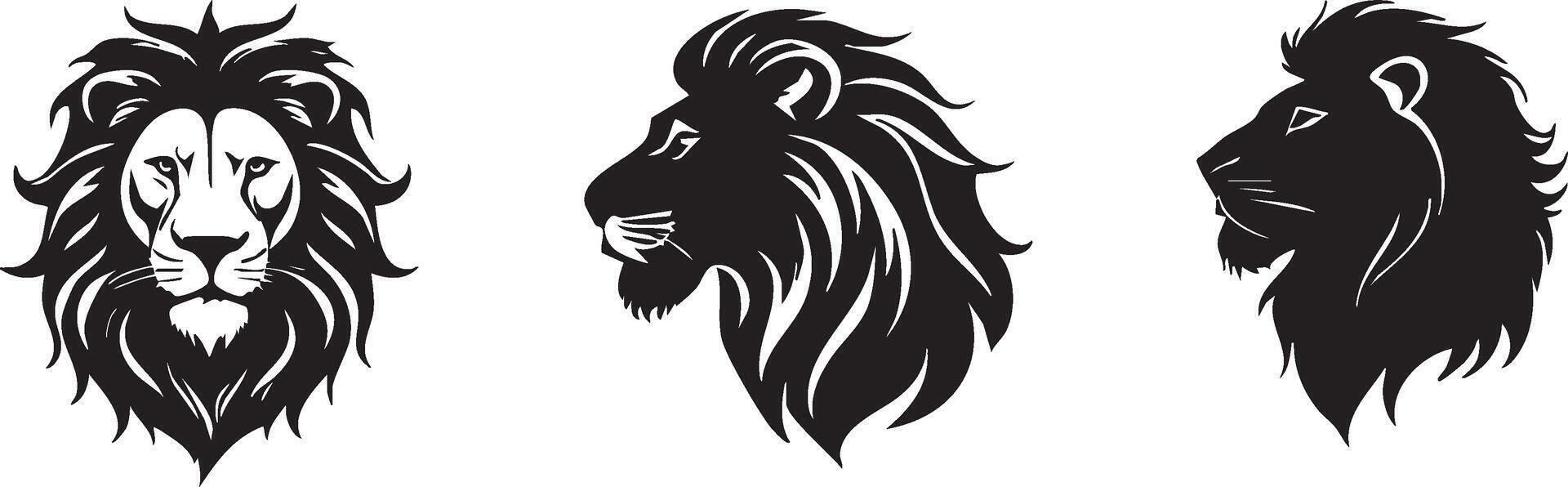 Lion Head Art for Strength and Wilderness Themes vector