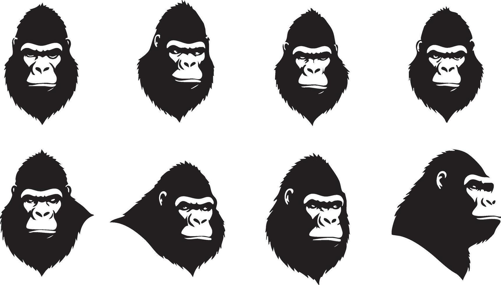 Jungle Gorilla Profile for Bold Animal Branding vector