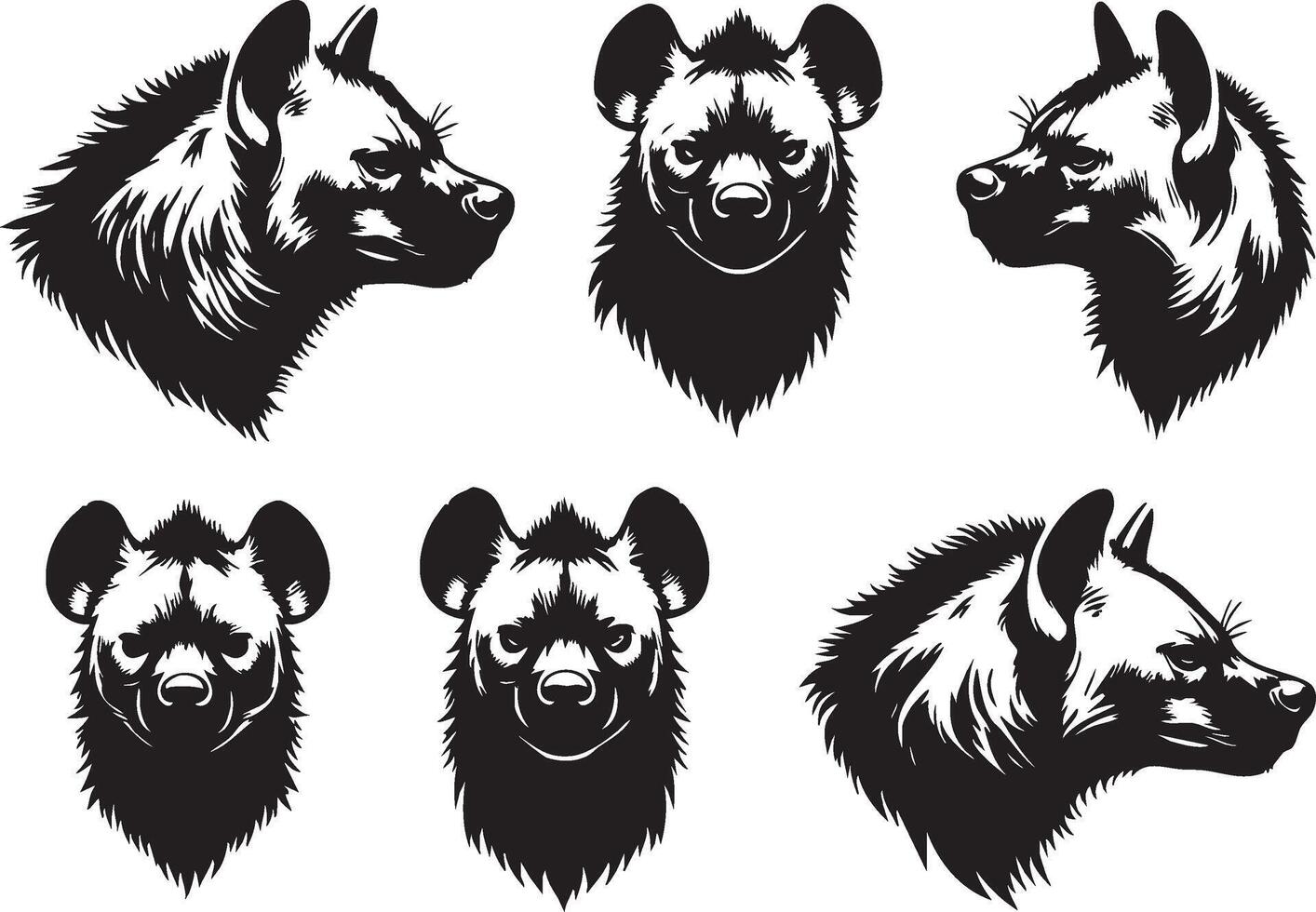Scavenger Hyena Head for Nature-Themed Graphics vector