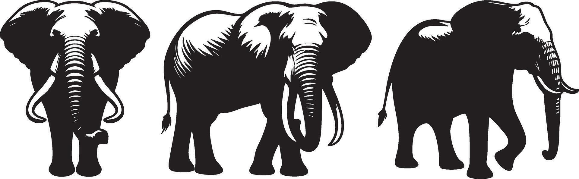 Bold Elephant Silhouette for Jungle-Themed Designs vector