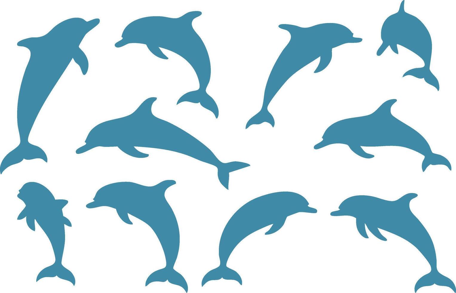 Dolphin Silhouette for Marine Wildlife Art vector