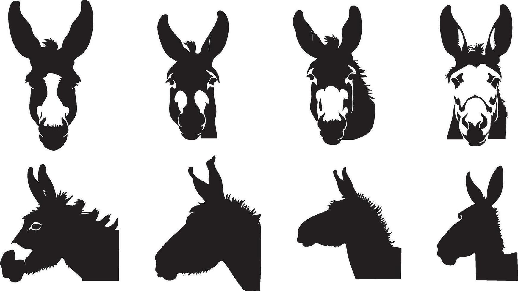 Friendly Donkey Silhouette for Animal Branding vector