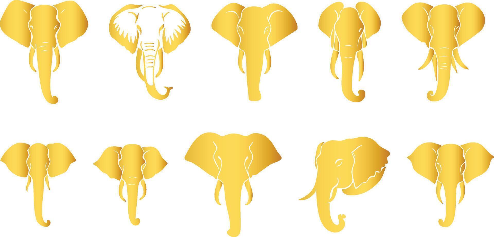 Tusked Golden Elephant for Nature-Inspired Creations vector