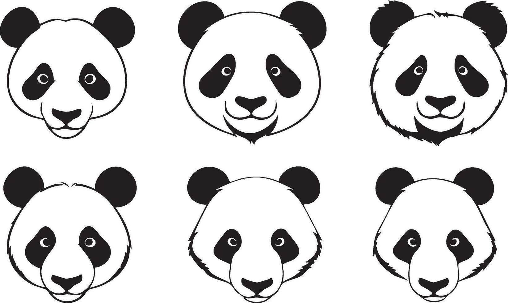 Panda Outline for Minimalist Art Projects vector