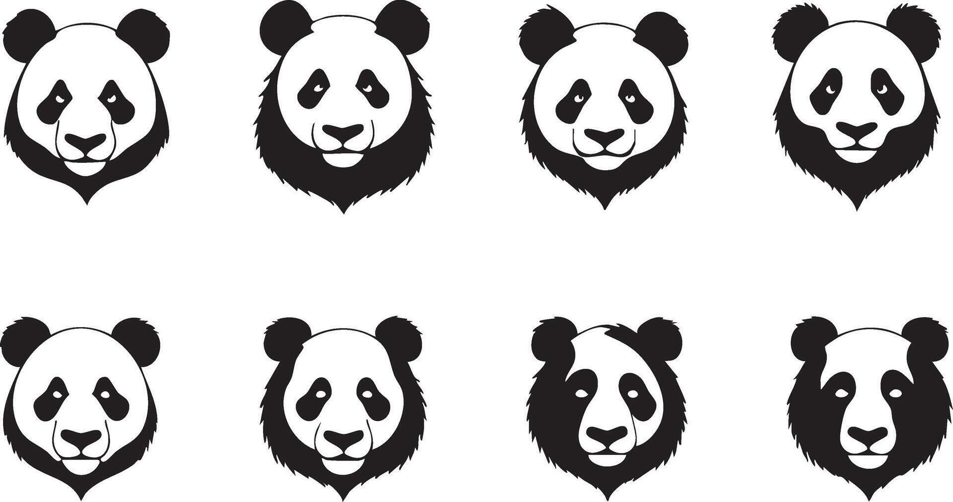Panda Face Art for Eco-Friendly Designs vector