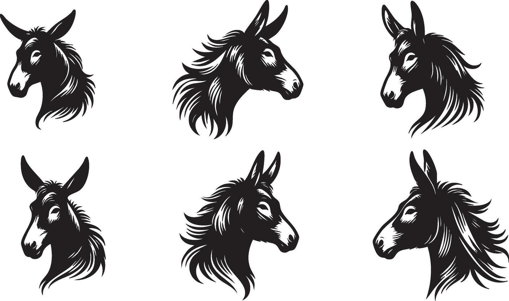 Mule Head Drawing for Agricultural Art and Graphics vector