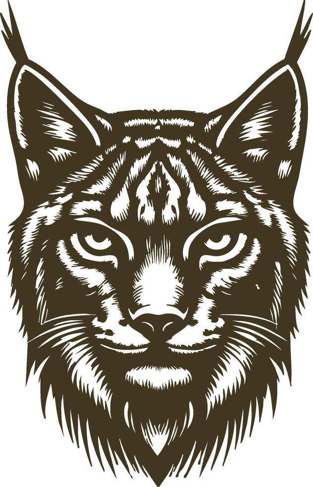 Wild Feline Symbol Featuring a Lynx Head vector