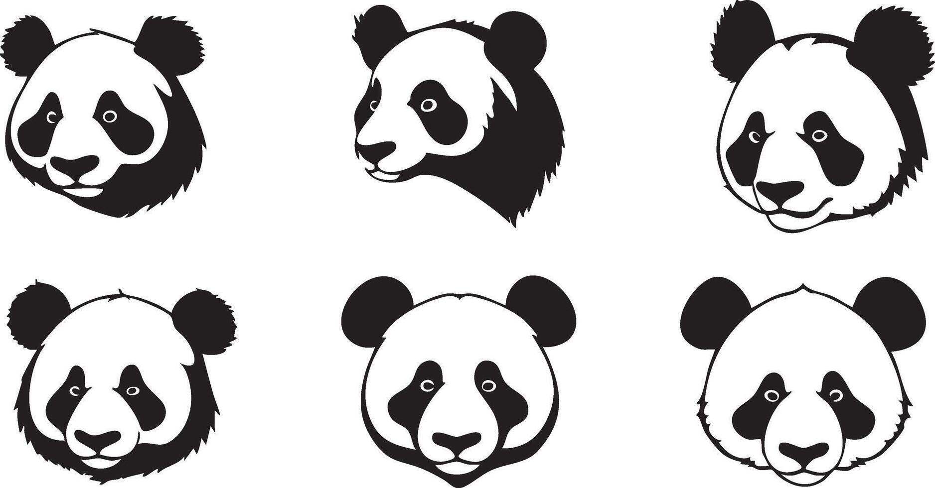 Black and White Panda Face for Nature-Themed Designs vector