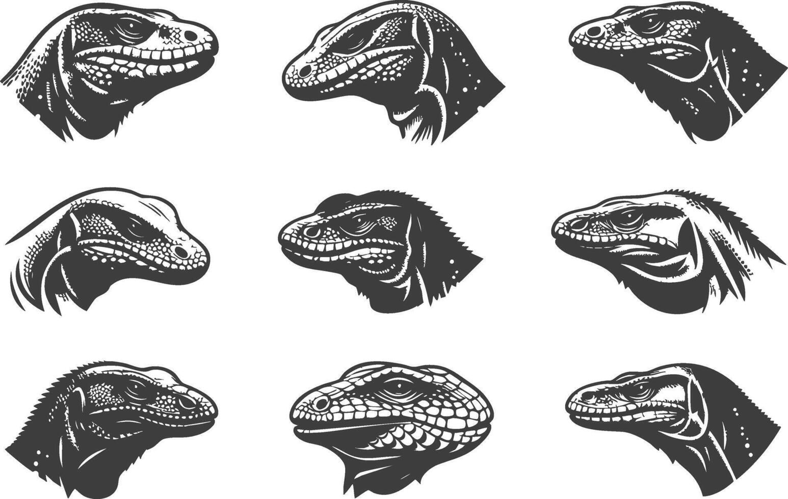 Wild Lizard Profile Illustration for Reptilian Themes vector