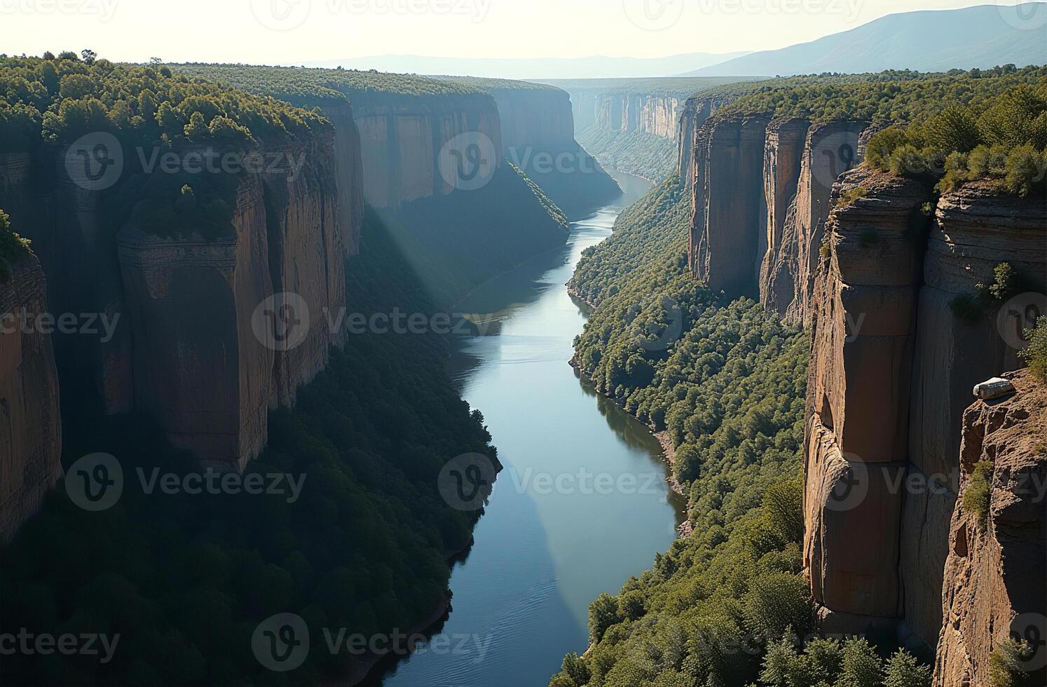Picturesque canyon high red sand Beautiful cliffs, national park tourism photo