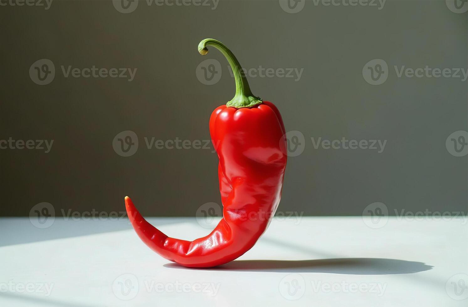 Pepper on tasty table, close-up of fresh vegetable, bright kitchen photo