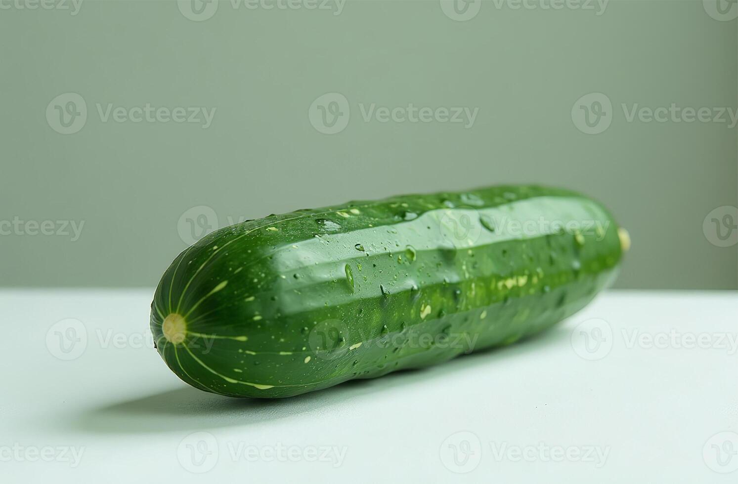 Cucumber tasty on table, close-up of fresh vegetable, bright kitchen photo