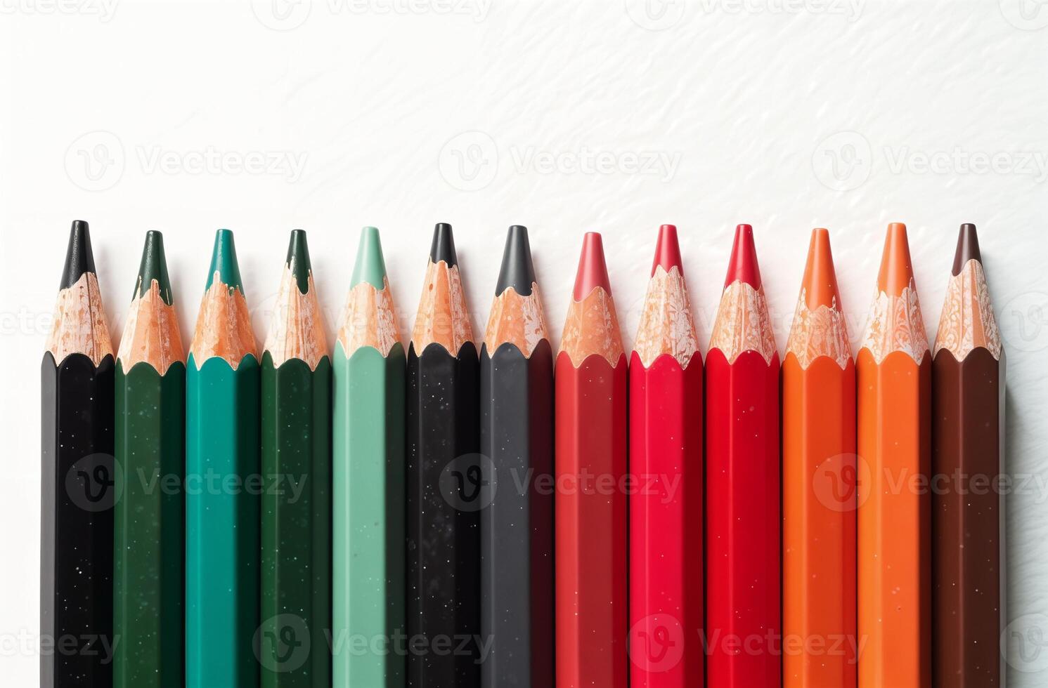 Pencils lie on white paper art tool for hobby of drawing photo