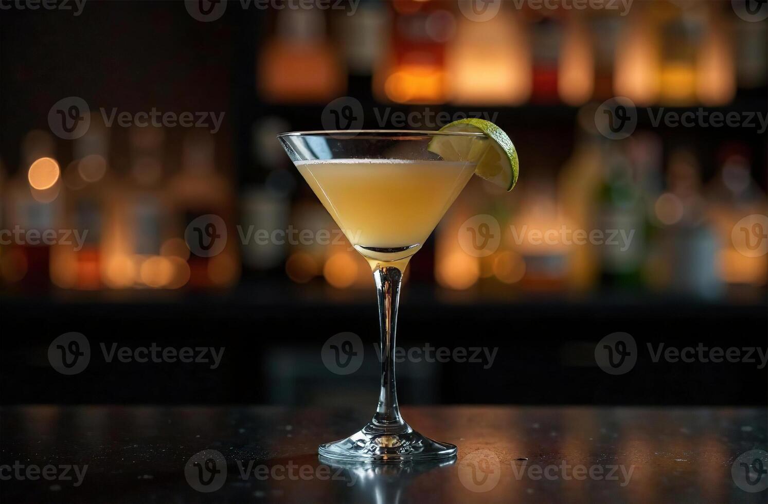 Glass of Martini nice dark background. Drink photo bar restaurant