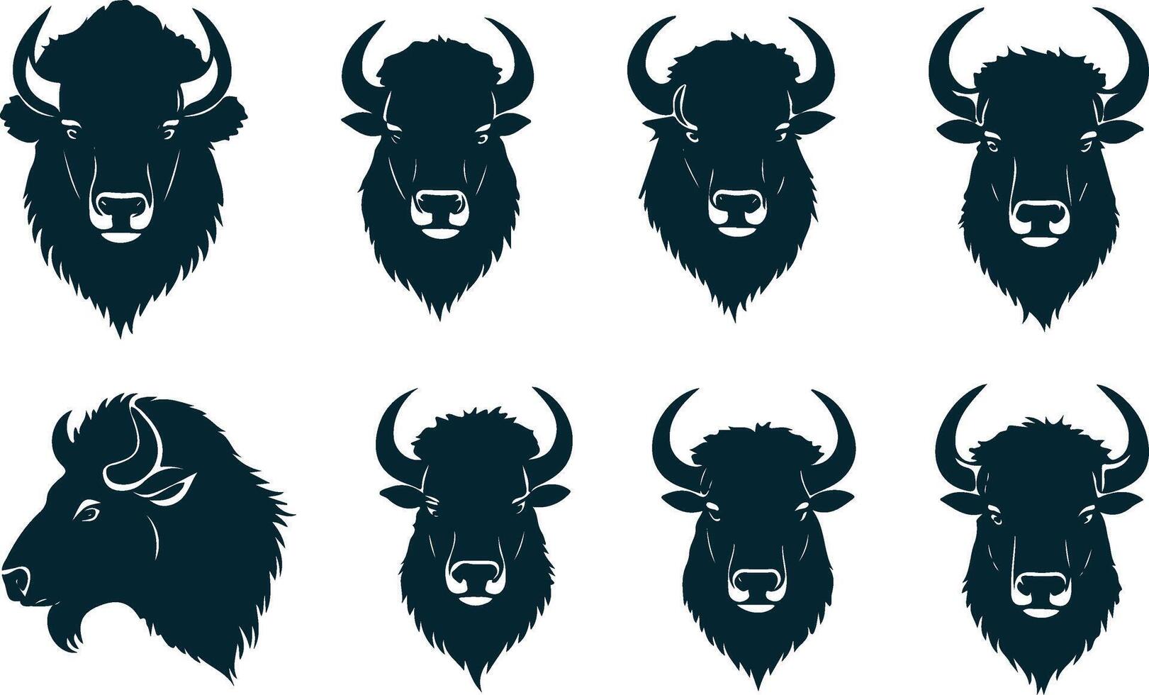 Bison Herd Silhouette for Dynamic Nature Artwork vector