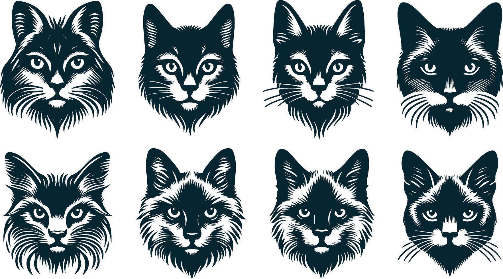 Cat with Collar Silhouette for Pet-Themed Illustrations vector