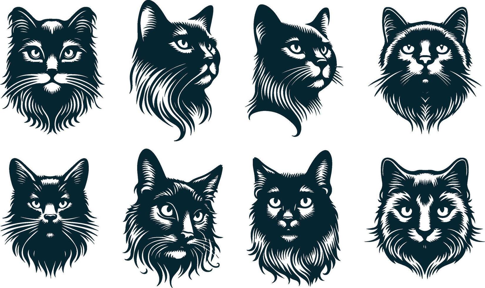 Cat Head Silhouette for Iconic Pet Designs vector