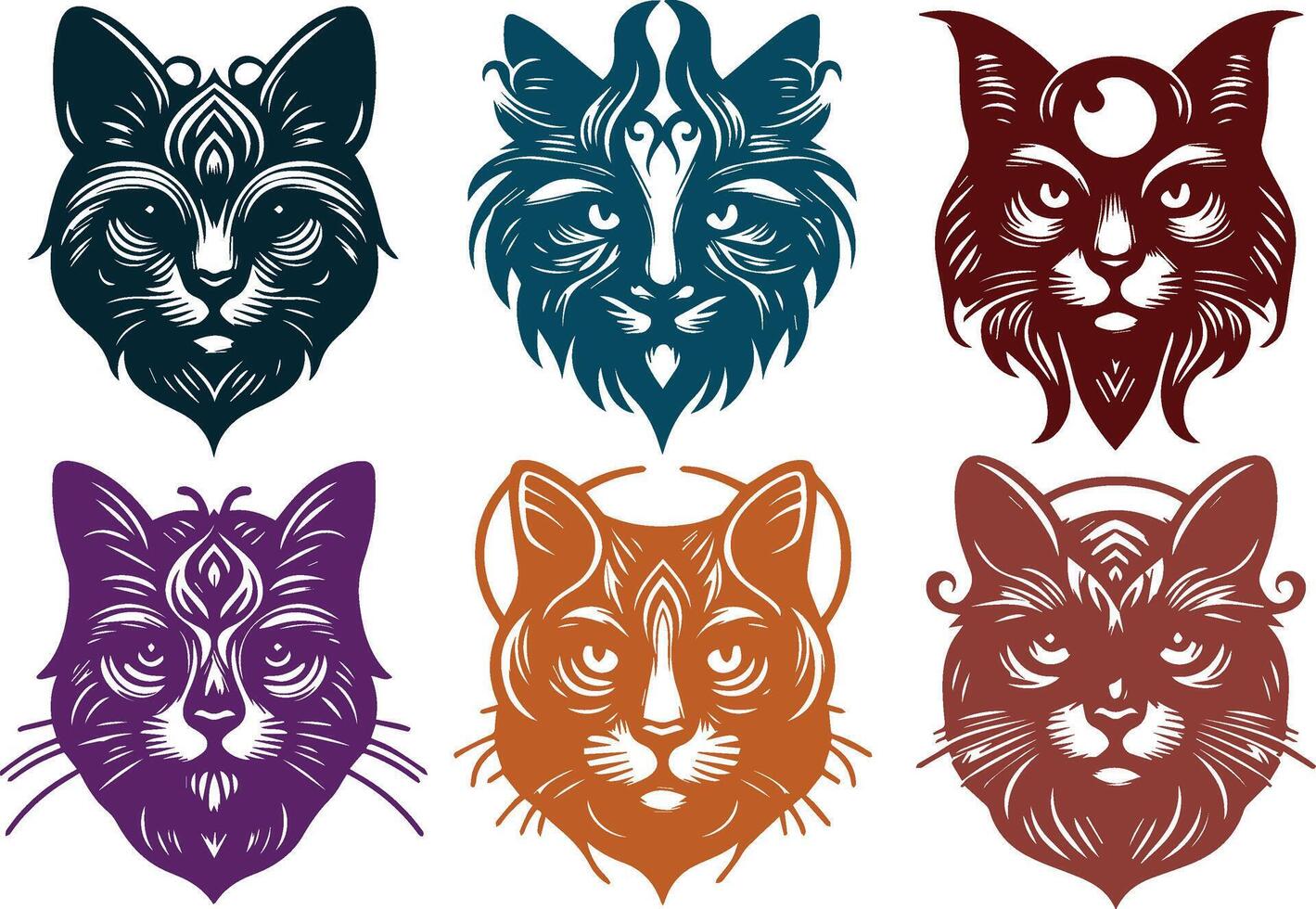 Curious Cat Silhouette for Intriguing and Fun Illustrations vector