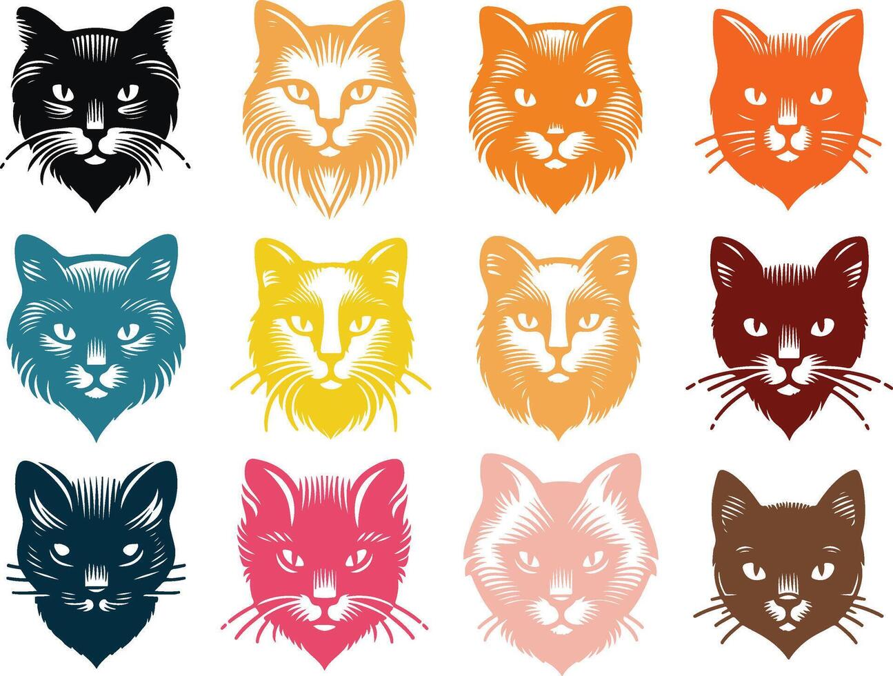 Stray Cat Silhouette for Wild and Rugged Animal Designs vector