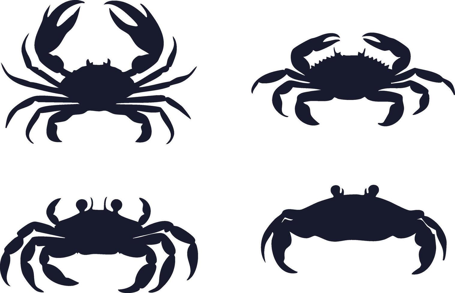Beach Crab Silhouette for Calm and Peaceful Coastal Artwork vector