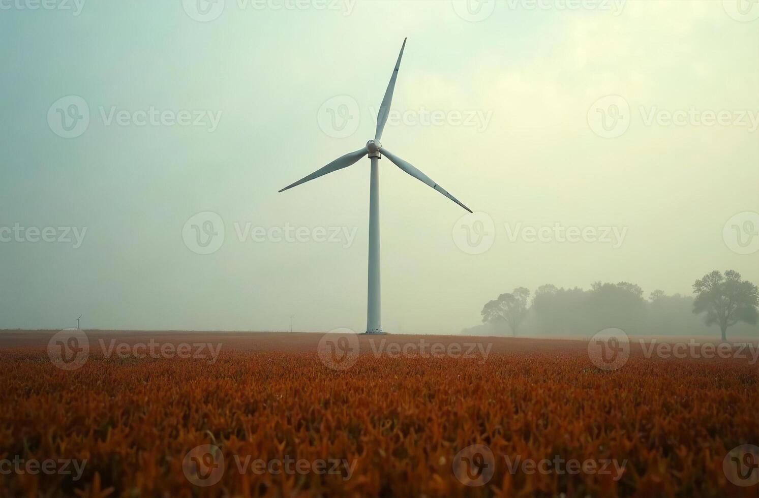 Wind generator eco hill, clean green renewable energy turbine photo