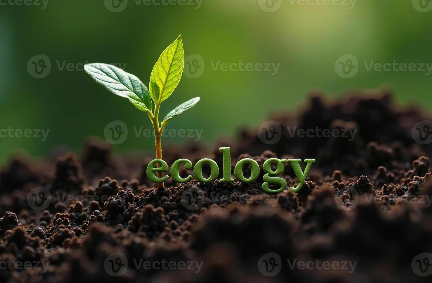 Inscription Ecology ground grass sprout Environmental protection photo