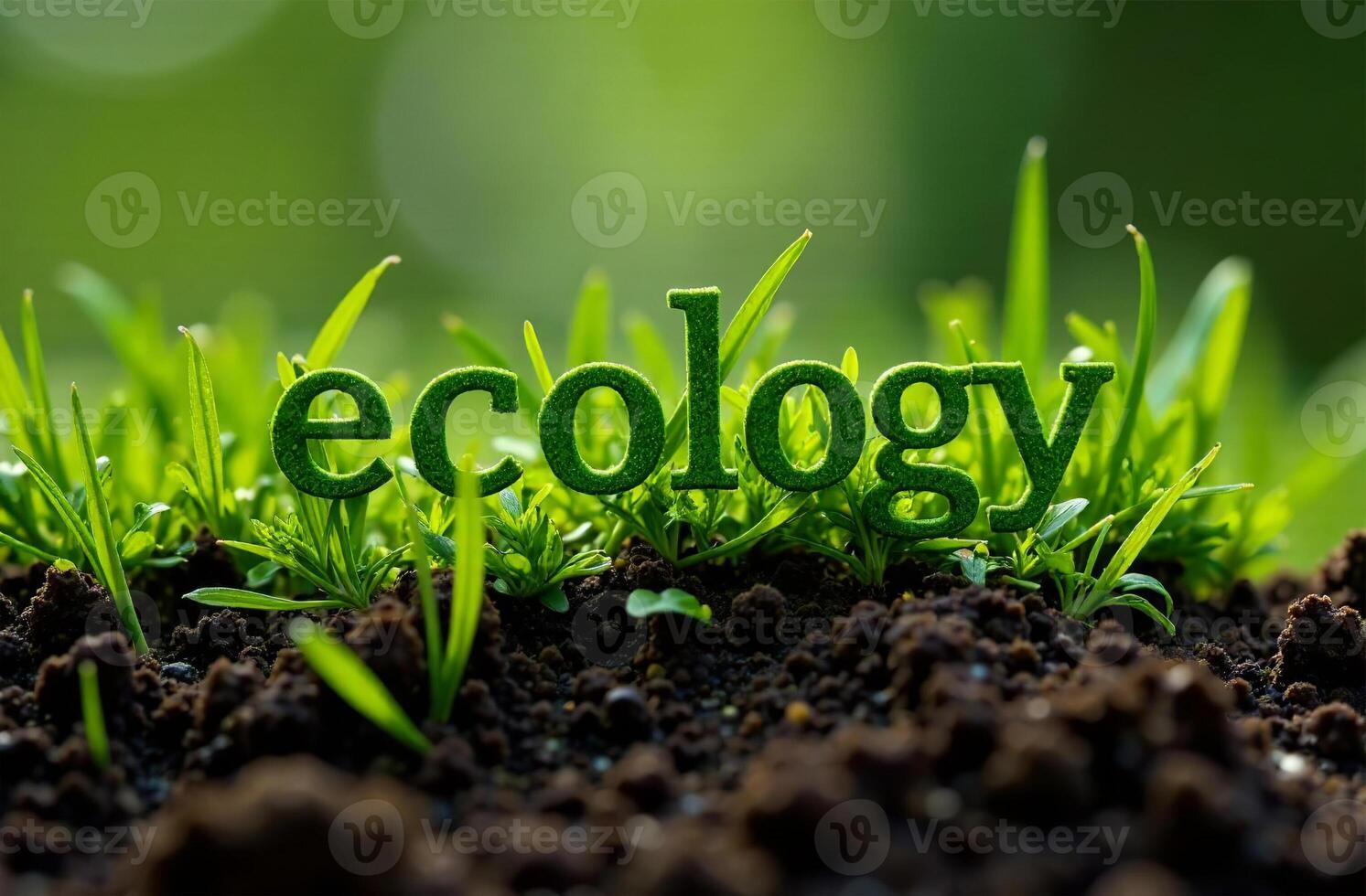 Inscription Ecology eco ground grass sprout Environmental protection photo