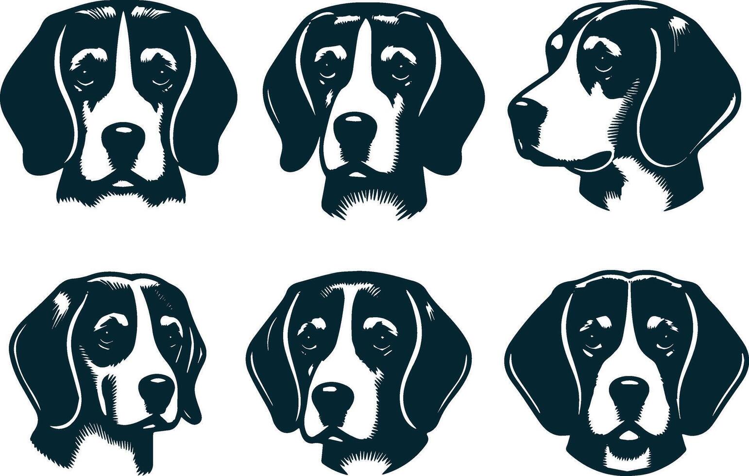 Hunting Companion Beagle Silhouette in Motion vector