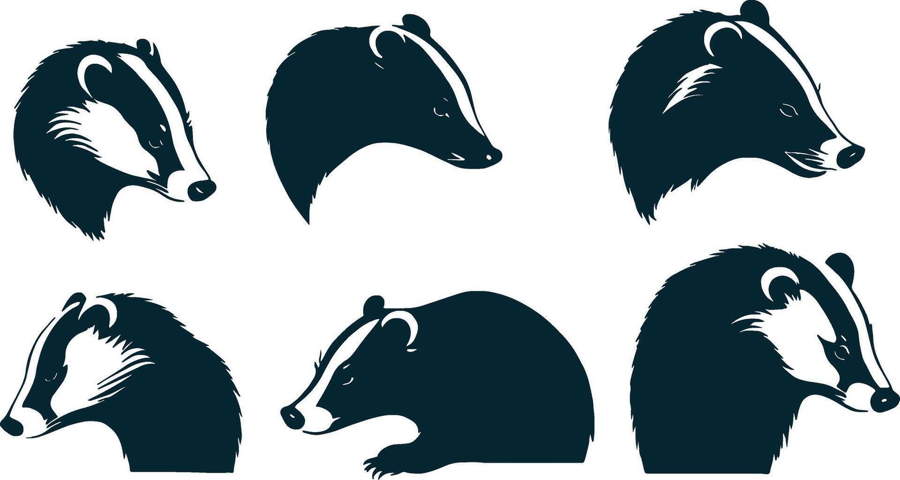 Artistic Badger Silhouette for Creative Designs vector