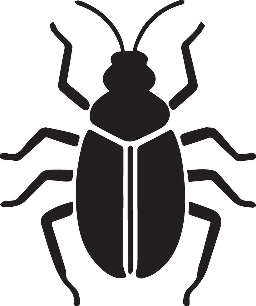 A black and white bug icon on a white background vector