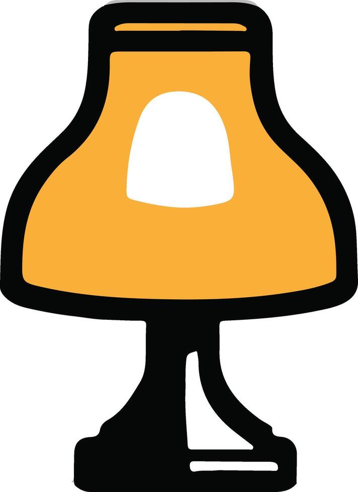 A lamp with a yellow shade on top vector