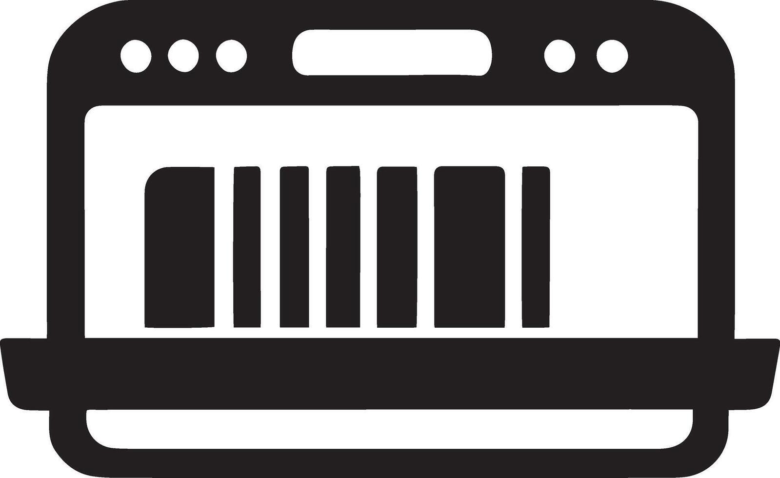 A black and white image of a dishwasher vector