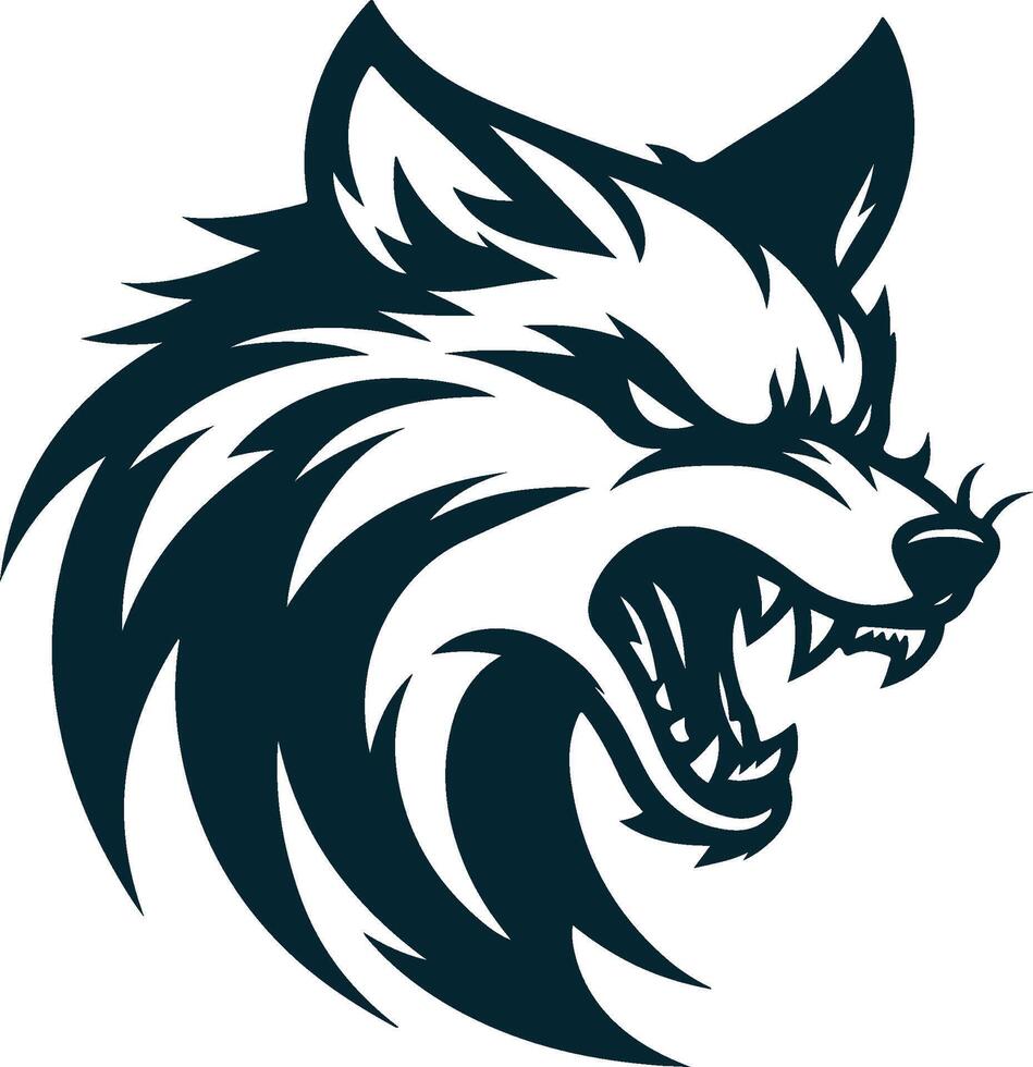 Stylized Wolf Silhouette for Modern Concepts vector