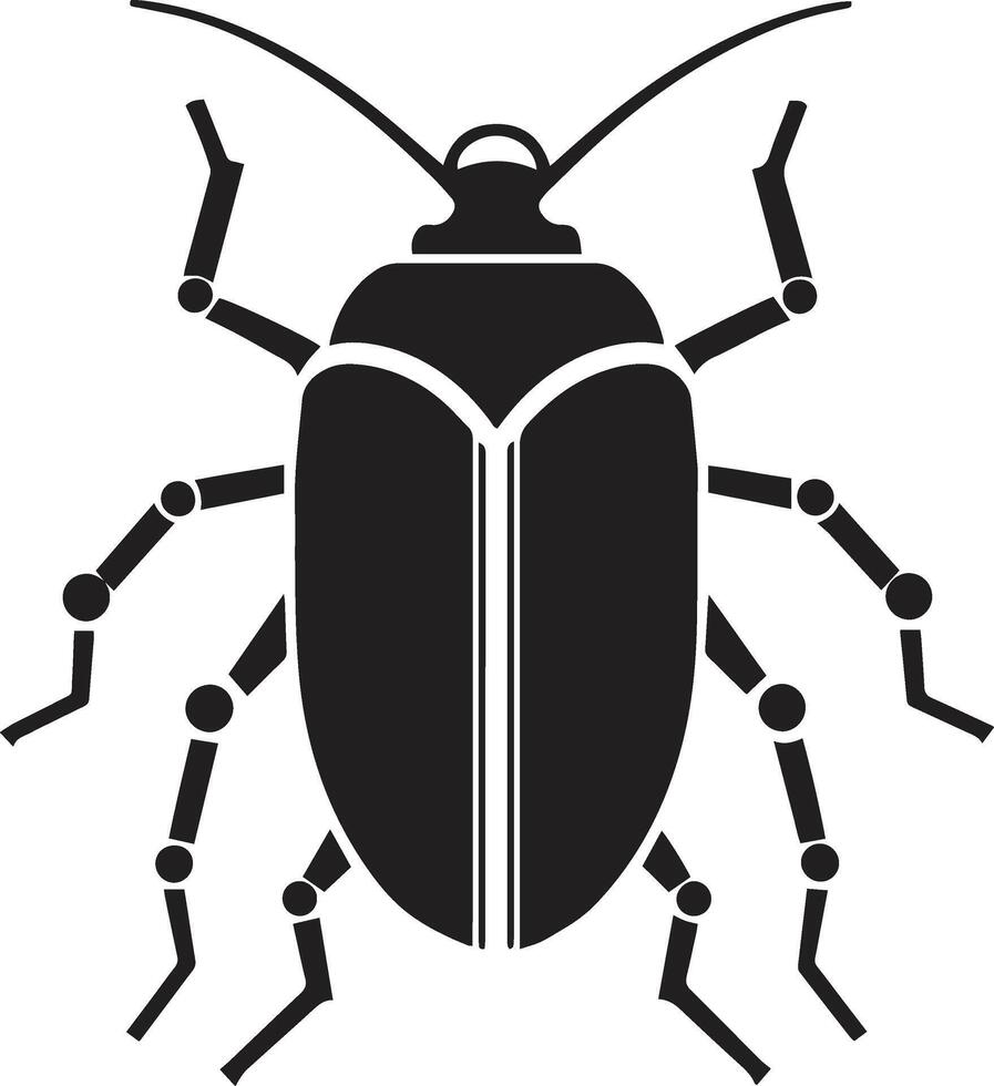 A black and white bug icon on a white background vector
