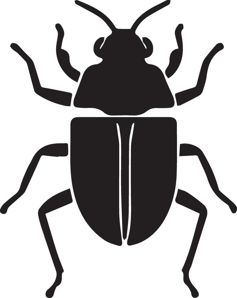 A black and white silhouette of a bug vector