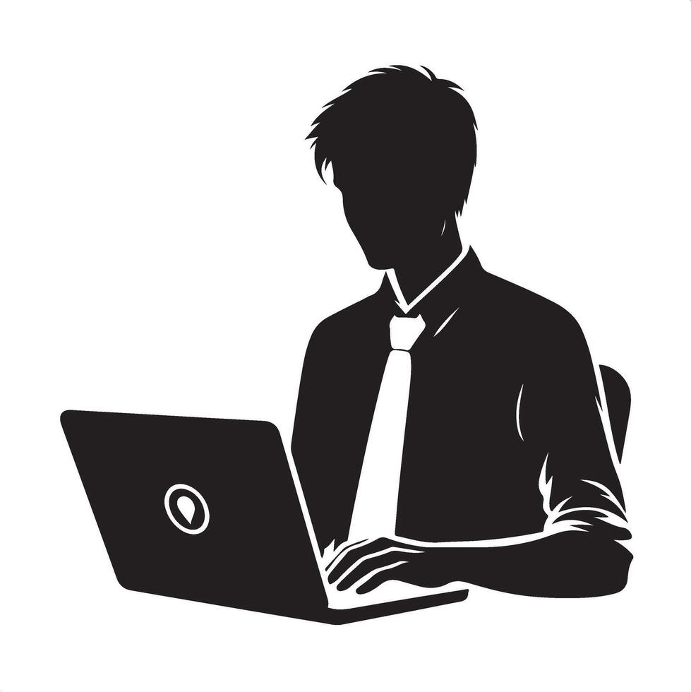 Minimalist Programmer Illustration for Digital Projects vector