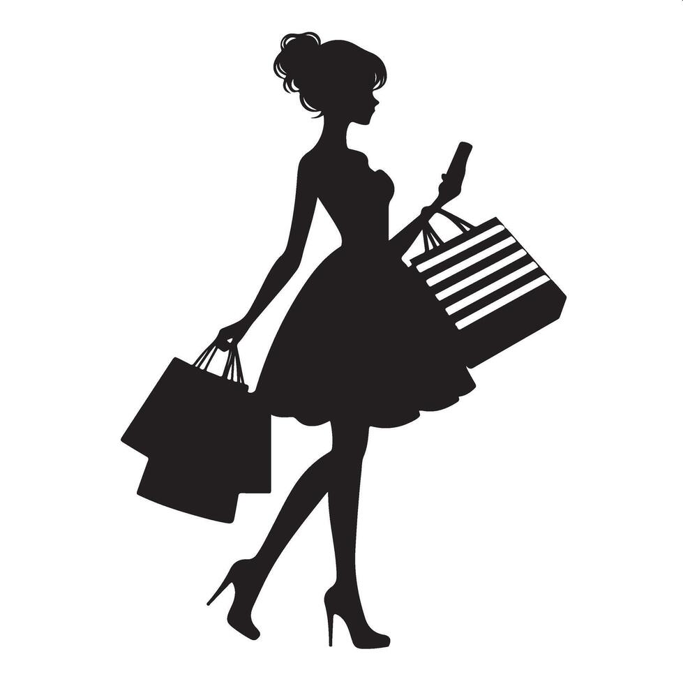 Stylish Woman Silhouette Art for Modern Themes vector