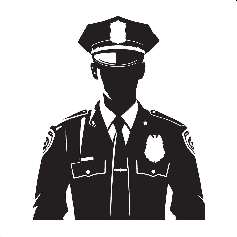 Abstract Policeman Silhouette for Creative Use vector