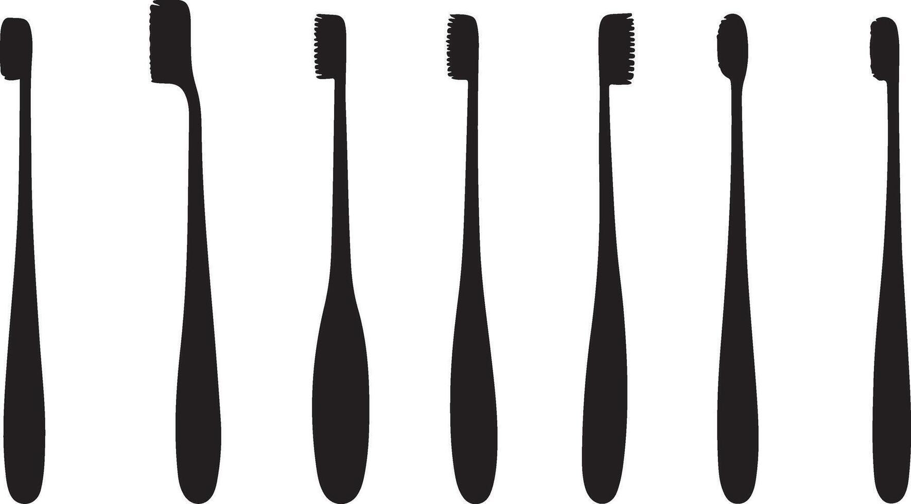 A set of six toothbrushes with different shapes vector