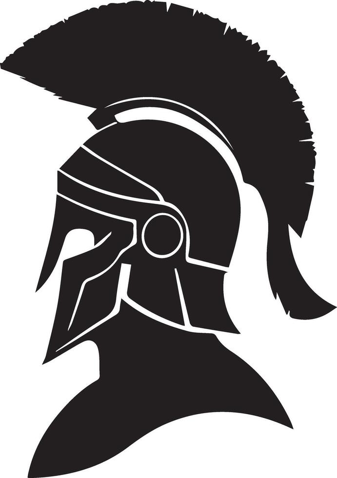 A spartan helmet silhouette on a white background vector