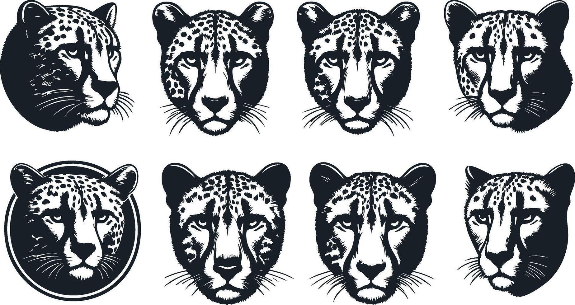 Cheetah Hunting Silhouette for Powerful and Natural Art vector