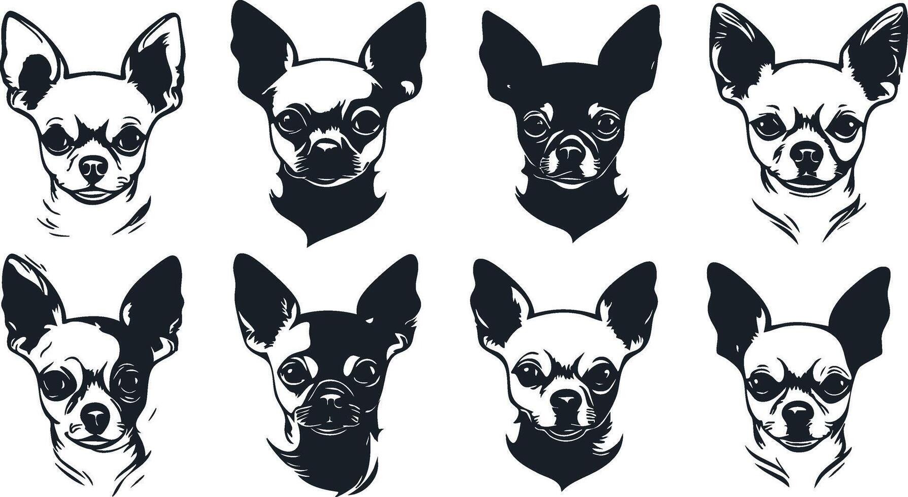 Tiny Chihuahua Silhouette for Small Dog Designs vector