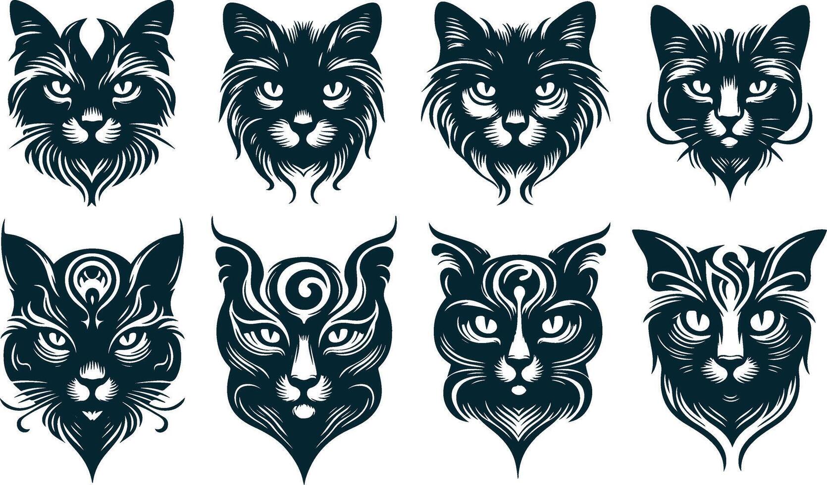 Fluffy Cat Silhouette for Soft and Cozy Art Creations vector