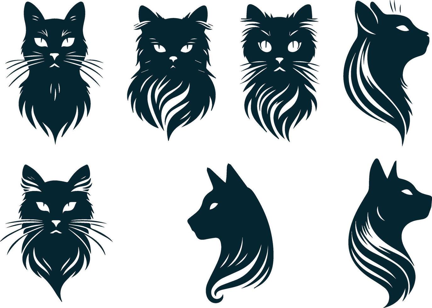 Curious Cat Silhouette for Whimsical Illustrations vector