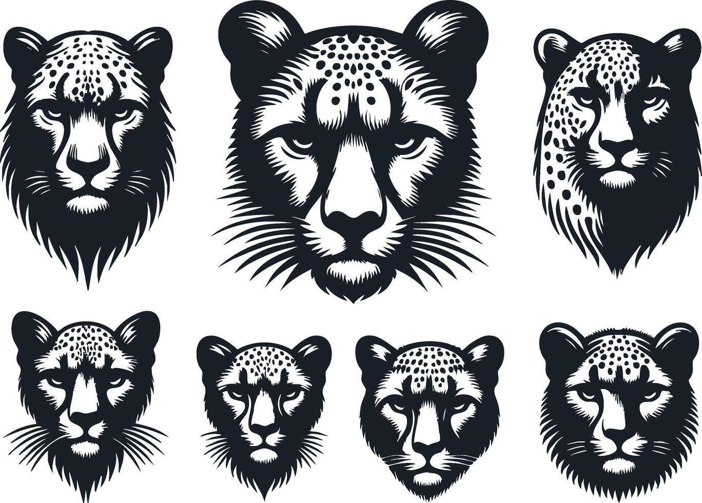 Elegant Cheetah Silhouette for Fast and Sleek Artwork vector
