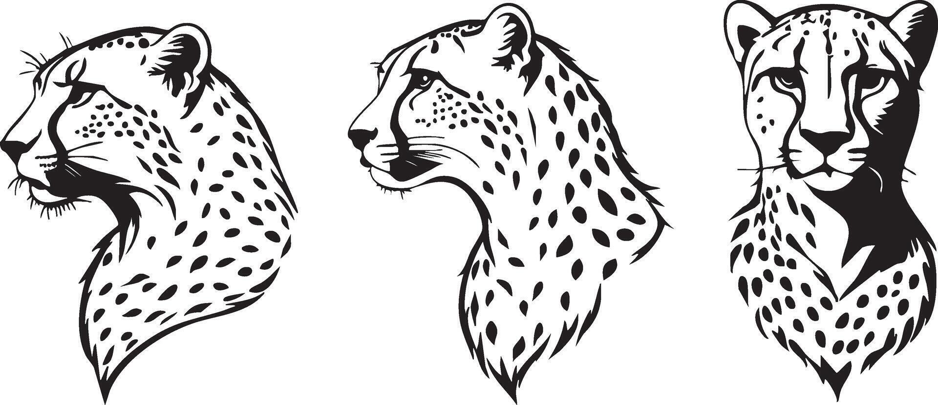African Cheetah Silhouette for Wild and Rugged Art Creations vector