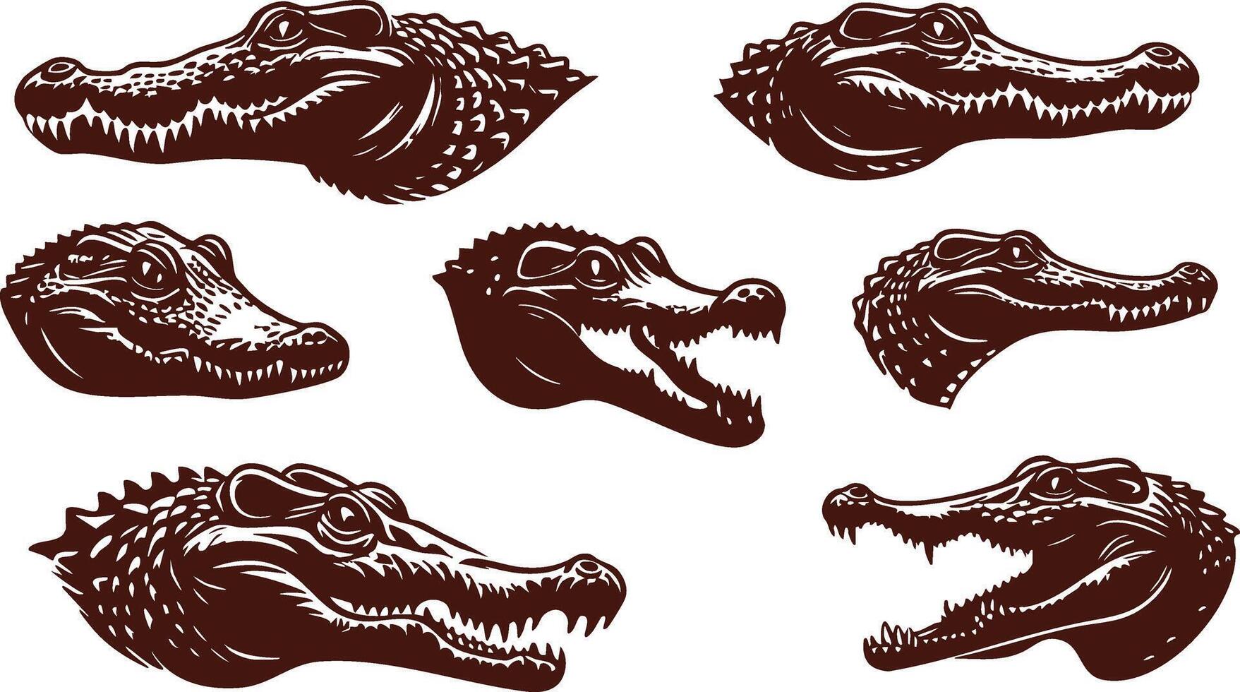 Reptile Crocodile Silhouette for Fierce Animal Art vector